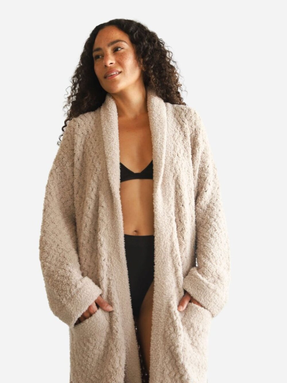 Sunday Citizen Snug Waffle Robe Taupe S/M - Brand New